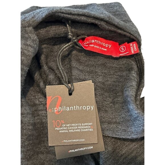 n: Philanthropy Revolve Electra Ruched One Sleeve Mini Dress Charcoal Size S NWT - Picture 5 of 7